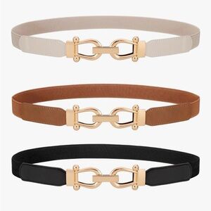 Elegant Women's Belt Set with Gold Buckle